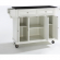 Kitchen Cart Island in White Finish with Solid Black Granite Top