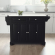 Alexandria Kitchen Island Cart in Black Finish with White Granite Top