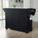 Alexandria Kitchen Island Cart in Black Finish with White Granite Top
