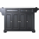 Alexandria Kitchen Island Cart in Black Finish with White Granite Top