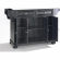 Alexandria Kitchen Island Cart in Black Finish with White Granite Top