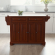Alexandria Kitchen Island Cart in Mahogany Finish with White Granite Top