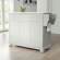 Alexandria Kitchen Island Cart in White Finish with White Granite Top