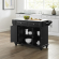 Cambridge Kitchen Island Cart in Black with White Granite Top