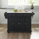 Cambridge Kitchen Island Cart in Black with White Granite Top
