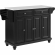 Cambridge Kitchen Island Cart in Black with White Granite Top
