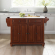 Cambridge Kitchen Island Cart in Mahogany with White Granite Top