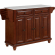 Cambridge Kitchen Island Cart in Mahogany with White Granite Top