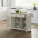 Cambridge Kitchen Island Cart in White Metal & White Granite Top