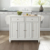 Cambridge Kitchen Island Cart in White Metal & White Granite Top