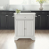 Lafayette Portable Kitchen Island Cart in White Finish with White Granite Top