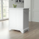 Lafayette Portable Kitchen Island Cart in White Finish with White Granite Top