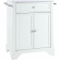 Lafayette Portable Kitchen Island Cart in White Finish with White Granite Top