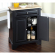 Cuisine Lafayette 28" Kitchen Island in Black Finish with Natural Wood Top