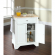 Cuisine Lafayette 28" Kitchen Island in White Finish with Natural Wood Top