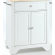 Cuisine Lafayette 28" Kitchen Island in White Finish with Natural Wood Top