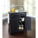 Cuisine Lafayette 28" Kitchen Island in Black Finish with Stainless Steel Top