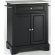 Cuisine Lafayette 28" Kitchen Island in Black Finish with Stainless Steel Top