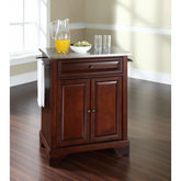 Cuisine Lafayette 28" Kitchen Island in Vintage Mahogany Finish w/ Stainless Steel Top