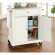 Cuisine Compact 28" Kitchen Cart Island in White Finish with Stainless Steel Top