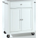 Cuisine Compact 28" Kitchen Cart Island in White Finish with Stainless Steel Top