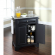 Cuisine Lafayette 28" Kitchen Island in Black Finish with Salt & Pepper Granite Top