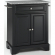 Cuisine Lafayette 28" Kitchen Island in Black Finish with Salt & Pepper Granite Top
