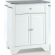 Cuisine Lafayette 28" Kitchen Island in White Finish with Salt & Pepper Granite Top