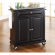Cuisine Compact 28" Kitchen Cart in Black Finish with Salt & Pepper Granite Top