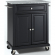 Cuisine Compact 28" Kitchen Cart in Black Finish with Salt & Pepper Granite Top