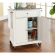 Cuisine Compact 28" Kitchen Cart in White Finish with Salt & Pepper Granite Top