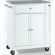Cuisine Compact 28" Kitchen Cart in White Finish with Salt & Pepper Granite Top