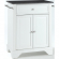 Cuisine Lafayette 28" Kitchen Island in White Finish with Solid Black Granite Top