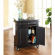 Cuisine Compact 28" Kitchen Cart Island in Black Finish with Solid Black Granite Top