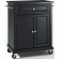 Cuisine Compact 28" Kitchen Cart Island in Black Finish with Solid Black Granite Top