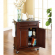 Cuisine Compact 28" Kitchen Cart Island in Vintage Mahogany Finish with Solid Black Granite Top