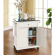 Cuisine Compact 28" Kitchen Cart Island in White Finish with Solid Black Granite Top
