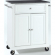 Cuisine Compact 28" Kitchen Cart Island in White Finish with Solid Black Granite Top