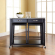 Kitchen Cart Island in Black Finish with 24" Black Leatherette Saddle Stools