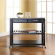 Kitchen Prep Cart Island in Black Finish with Stainless Steel Top