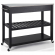 Kitchen Prep Cart Island in Black Finish with Stainless Steel Top