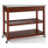 Kitchen Prep Cart Island in Classic Cherry Finish with Stainless Steel Top