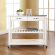 Kitchen Prep Cart Island in White Finish with Stainless Steel Top