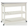 Kitchen Prep Cart Island in White Finish with Stainless Steel Top