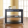 Kitchen Prep Cart Island in Black Finish with Salt & Pepper Granite Top