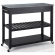 Kitchen Prep Cart Island in Black Finish with Salt & Pepper Granite Top