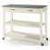 Kitchen Prep Cart in White Finish with Gray Granite Top