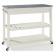 Kitchen Prep Cart in White Finish with Gray Granite Top