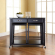 Kitchen Cart Island in Black Finish with Black Granite Top & 24" Black Leatherette Stools