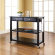 Kitchen Prep Cart Island in Black with Solid Black Granite Top